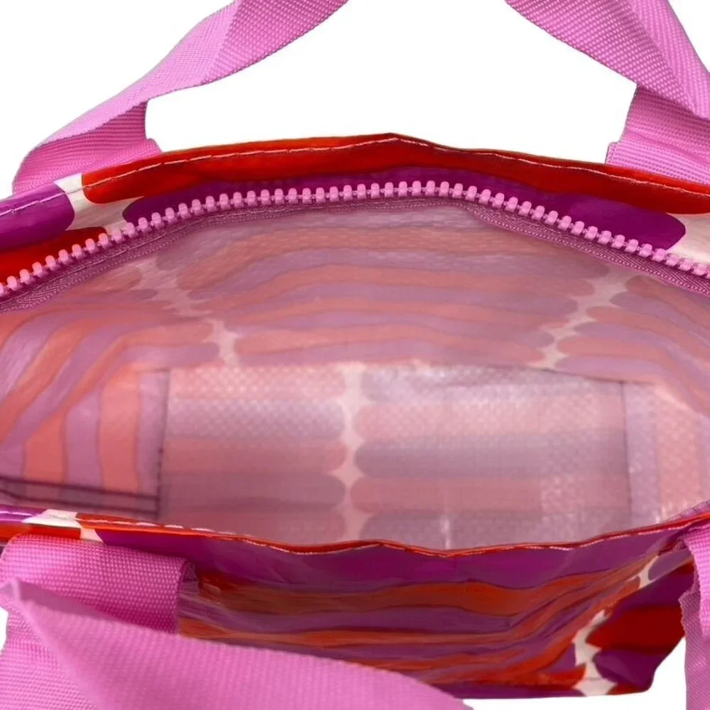 Ikea x Marimekko BASTUA Shopping Lunch Bag Pink Dual Handles